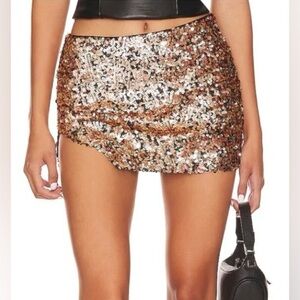 NEW with TAGS FREE PEOPLE Annalise Sequin Mini Skirt Women's Size 8
